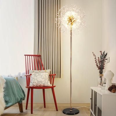 Dandelion Floor Lamp DIY Fireworks LED Lights Gold Chrome Crystal Floor Lamp (WH-MFL-86)