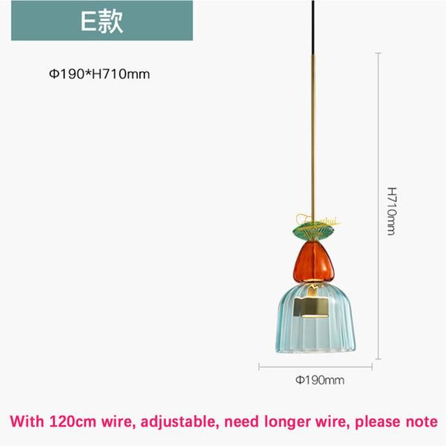 Nordic Colorful Pendant Lights Home Decorative Lighting Living Room Bedroom Indoor Glass Hanging Lamp (WH-GP-36)