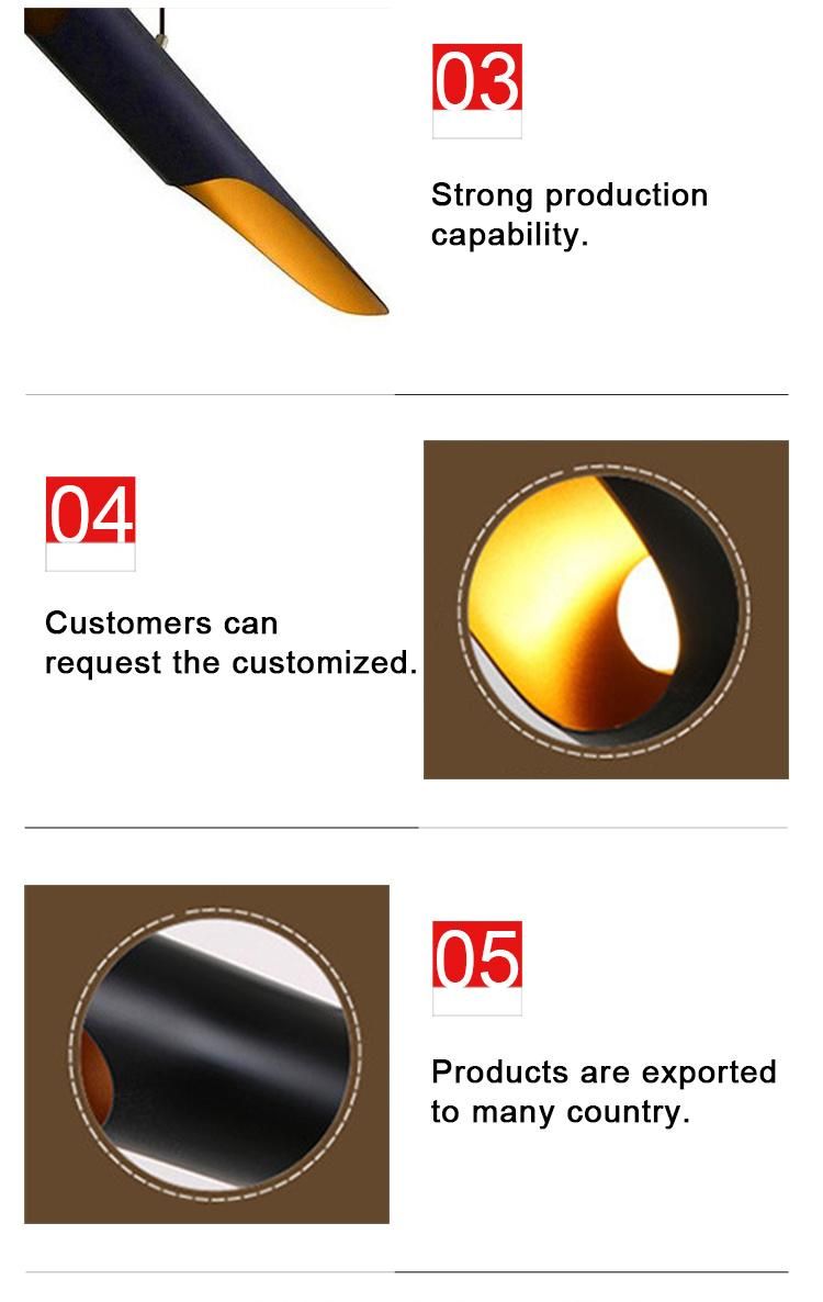 Modern LED Oblique Aluminum Tube Pendant Lamp Bamboo Shape Lighting