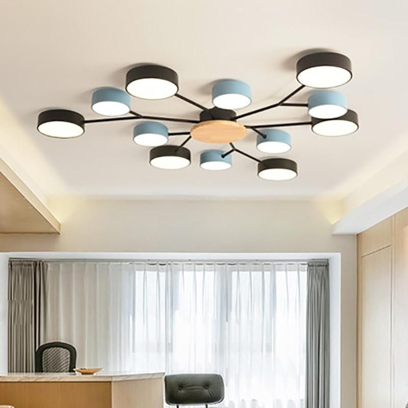 Modern Living Room LED Lamp Nordic Style Bedroom LED Wood Ceiling Flush Mount Light (WH-WA-15)