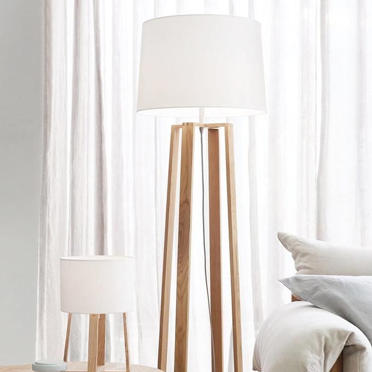 Bamboo Natural Color Large Tripod Floor Lamp with White Linon Furniture/Lighting/LED Lighting /Lamp/Decoration/ LED/Tripod/Indoor Light/