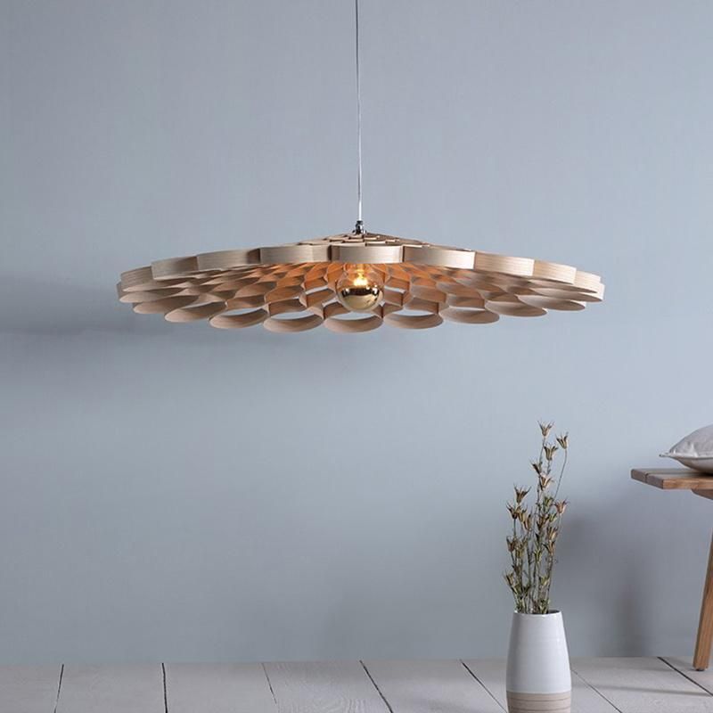 Vintage Floral Wooden Chandelier Dining Room Restaurant Kitchen Pendant Lamp
