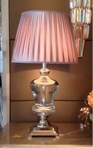 Phine 90203 Clear Crystal Table Lamp with Fabric Shade