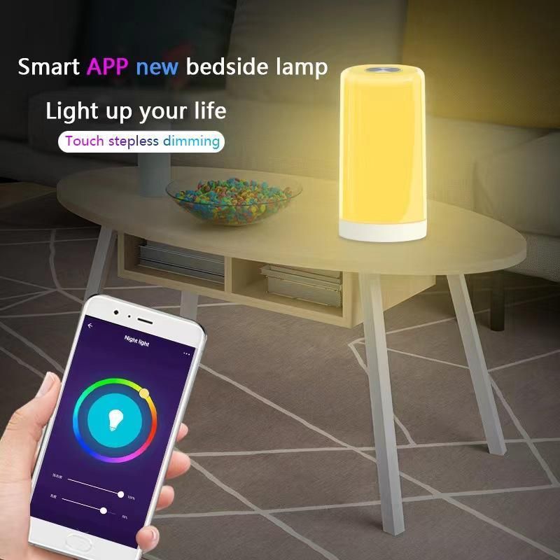 Smart LED Table Night Light Desk Lamps Atmosphere Lighting Dimmable RGB Light Touch Sensor Bedside Rechargeable Lamp