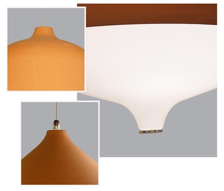 Orange Metal with White Glass Pendant Lamp