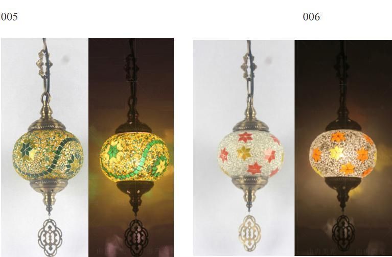 Hanging Glass Chandeliers Light Mosaic Glass Restaurant Lighting