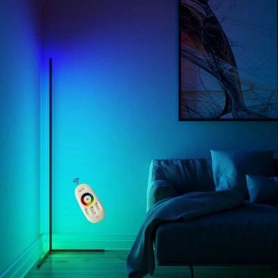 Modern Minimalist Remote RGB Color Changing Floor Light Aluminum Simple Bedroom Tude LED Standing Floor Lamp 20W