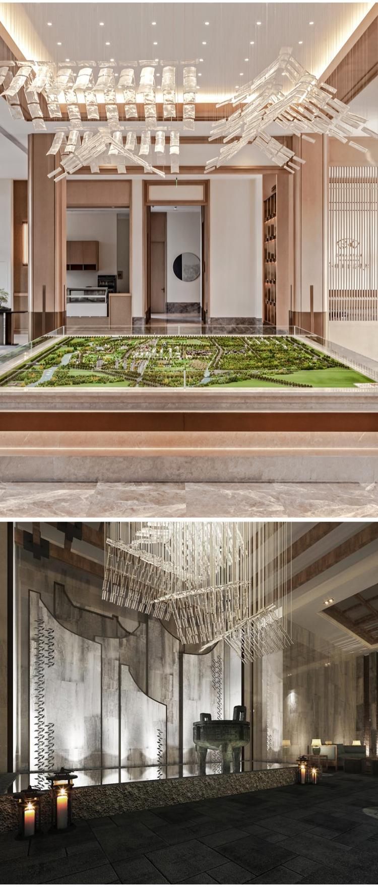Nordic Style Villa Dining Hall Custom Commercial Project Luxury Glass Modern LED Chandelier Light