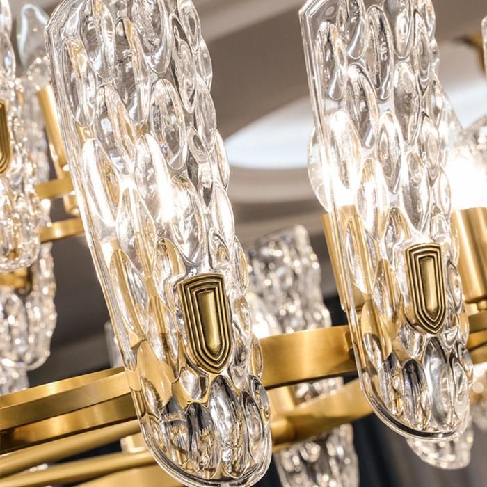 Half Clear Glass Shade Luxury Pendant Light, Fit for Living Room Hotel, Lobby, Dining Room