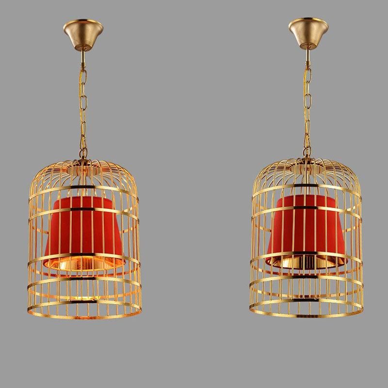 Chinese Bird Cage Light Living Room Restaurant Dining Room Cage Chandelier (WH-VP-136)