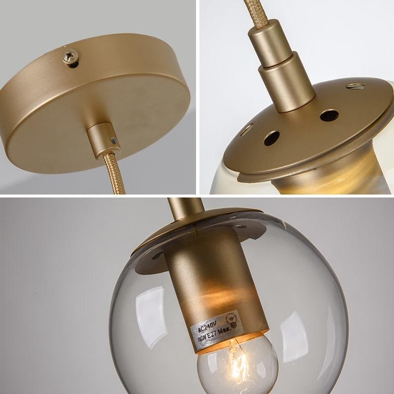 Nordic Gold Magic Beans Pendant Lamps Klaes Minimalist Bowl Shaped Classy Glass Pendant Light (WH-AP-319)