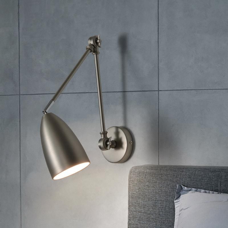 Wall Lamp Black and White Gray Retractable Study Retro Style Lamp