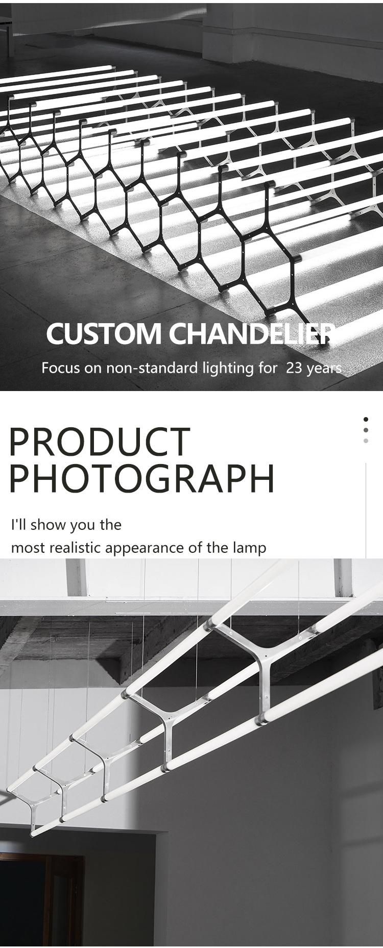 New Design Decoration Luxury Commercial Center Stainless Steel Custom Project Non-Standard LED Chandelier