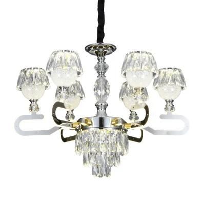 Dafangzhou 162W Light China Crystal Chandelier Light Manufacturers Decorative Lighting Yellow Frame Color LED Chandelier Light for Home