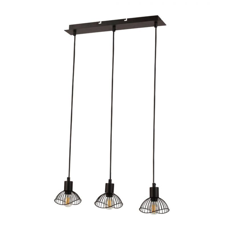 Industrial Pendant Light with Black Metal Flower Shade 1/3/5-Light Retro Chandelier Light for Dining Room Foyer Entryway