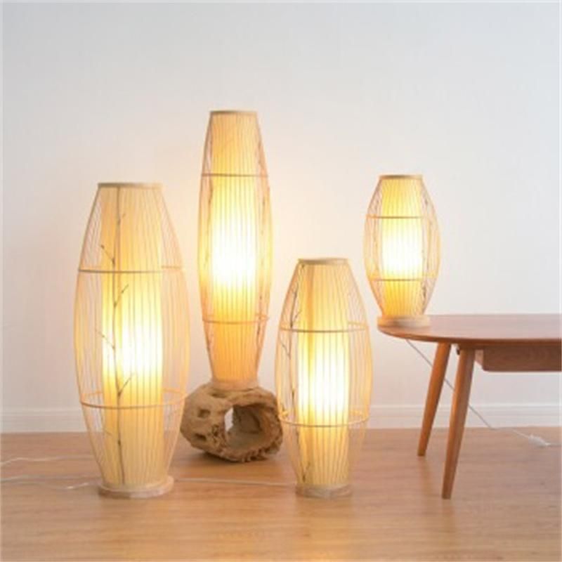 New Chinese and Japanese Southeast Asian Bamboo Decorative Lighting Bamboo Silk Floor Lamp