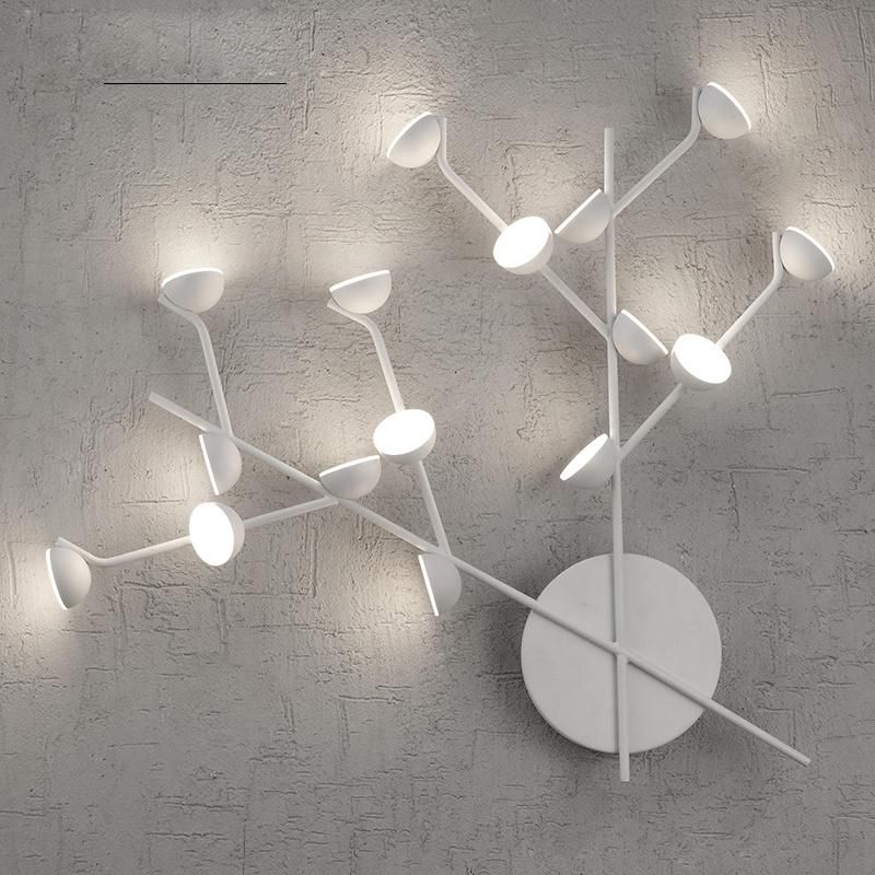 Minimalist White Multi - Head Dining Room Wall Lamp Modern Bedroom Branch Wall Light