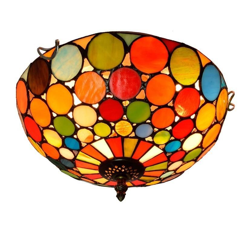 Creative Mediterranean Retro Tiffany Stained Glass Aisle Corridor Balcony Lobby Bedroom Bar Ceiling Lamp (WH-TA-34)