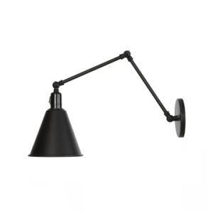 Black Interior Swing Arm Industrial Wall Lamp for Bedroom