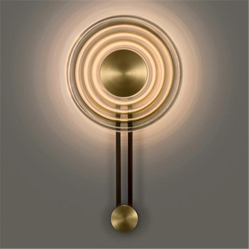 Modern Minimalist Clock Shape Wall Lamp Glass Bedroom Bedside Design Wall Light (WH-OR-145)