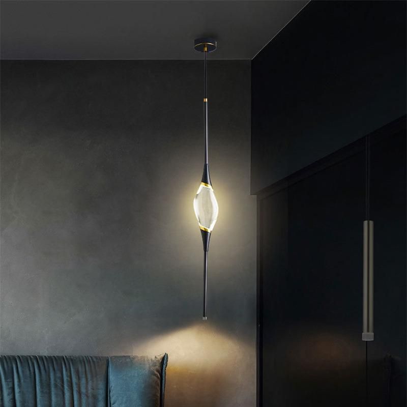 Nordic Crystal Pendant Lights Black / Golden Plated Rod Light with Shiny Suspension Lamp LED Pendant Lamp (WH-AP-181)