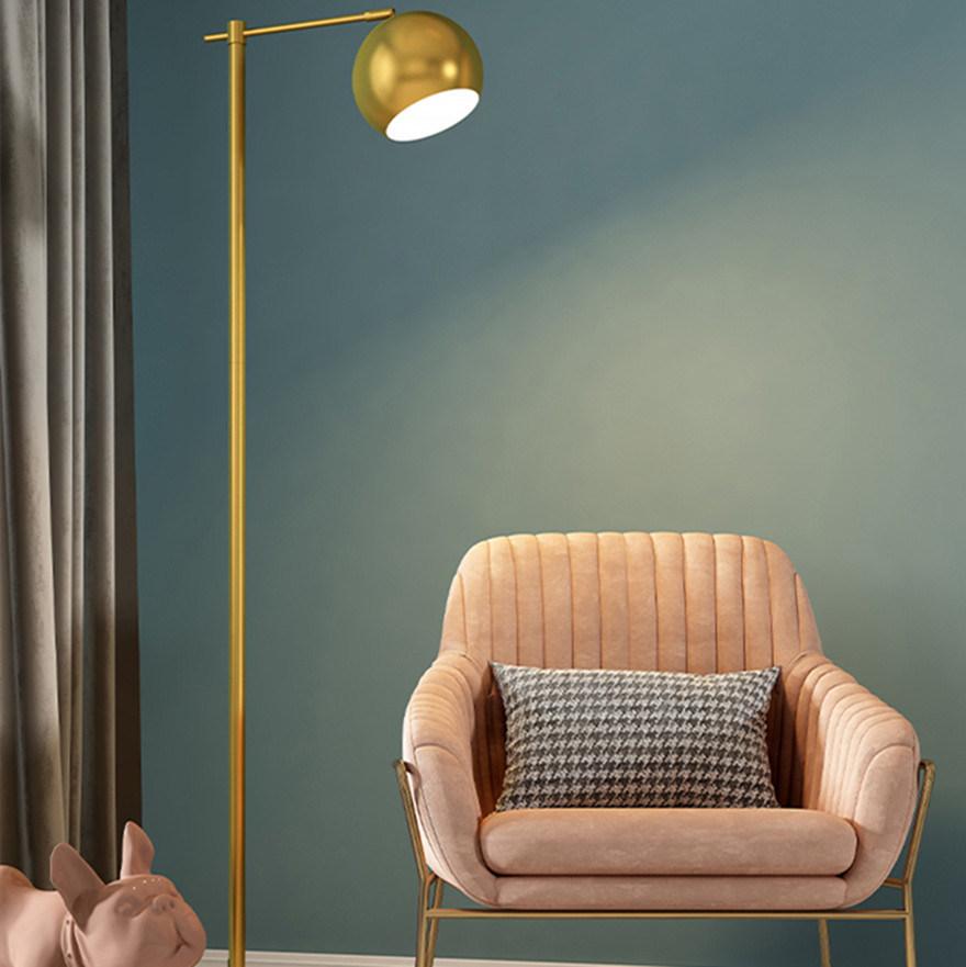 Gold Floor Lamp Modern E27 Standing Lamp Corner Light Reading Light Plated Brass LED Stand Lamp (WH-MFL-65)