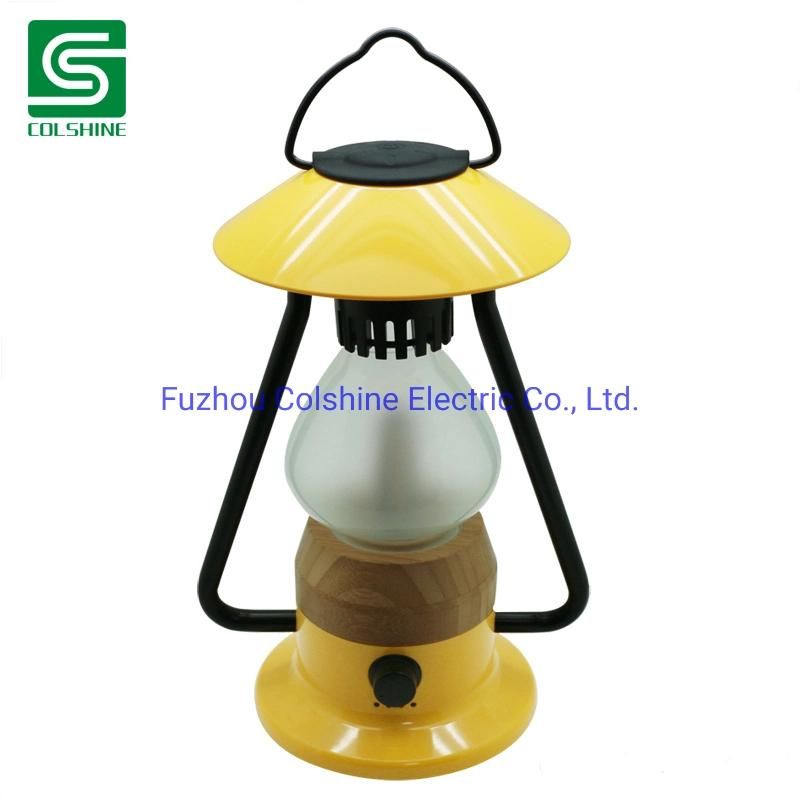 Outdoor Rechargeable Camping Lantern Portable Bamboo Lamp