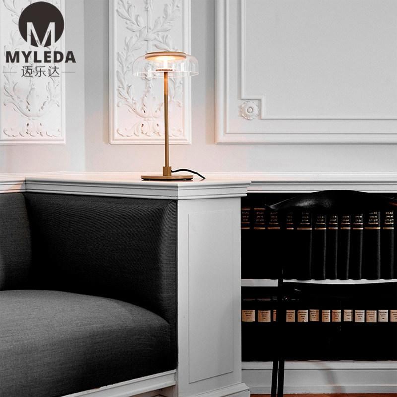 Hotel Modern Transparent Glass Table Desk Lamp for Hotel Project