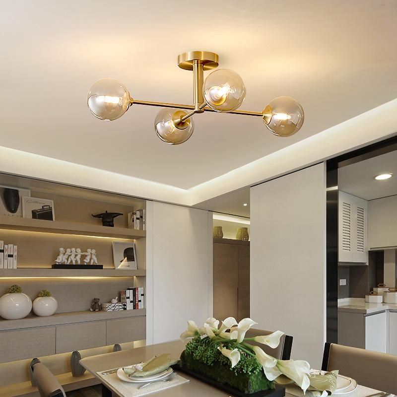 Metal Golden Color Pendant Lamp Chandelier Living Room Lamp Bedroom Lamp