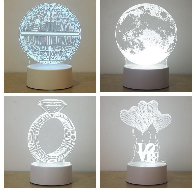 Creative New LED3d Night Light Custom Bedroom Bedside Table Lamp Children Cartoon Plug-in Night Light