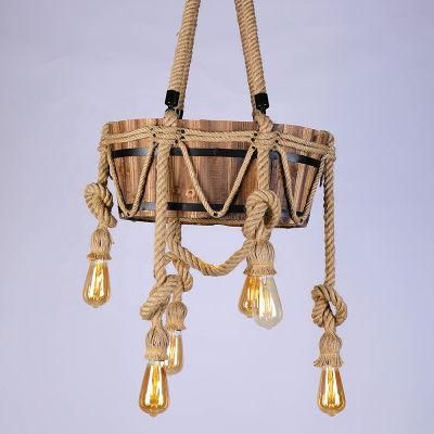 Retro Hemp Rope Light Pendant Lighting Industrial Light Restaurant Hotel Indoor Lighting