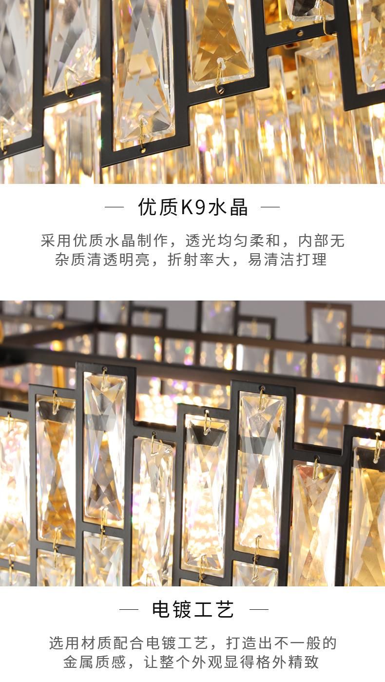 Art Luxury Style K9 Crystal LED Indoor Decoration Dining-Room Chandelier