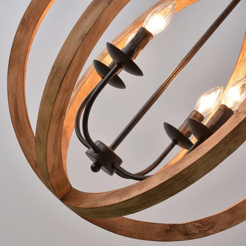 Industry Pendant Lighting Solid Kitchen Bar Coffee Shop Dining Room Solid Wood Pendant Lights (WH-VP-113)