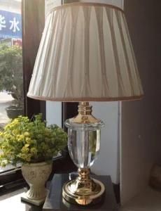 Phine 90269 Clear Crystal Table Lamp with Fabric Shade