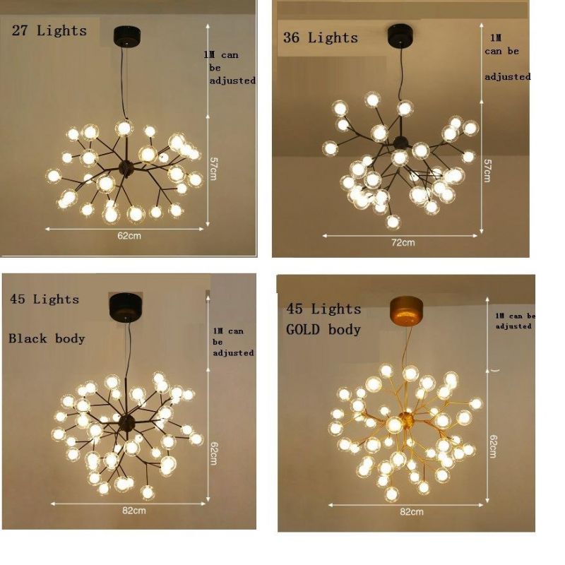 LED Firefly Sputnik Light Stylish Tree Branch Chandelier Lamp (WH-AP-106)