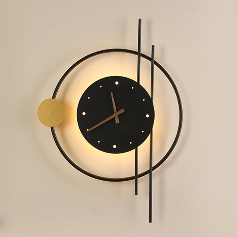Clock Lamp Living Room Background Wall Decorative Light Art Personality Creative Wall Lamp