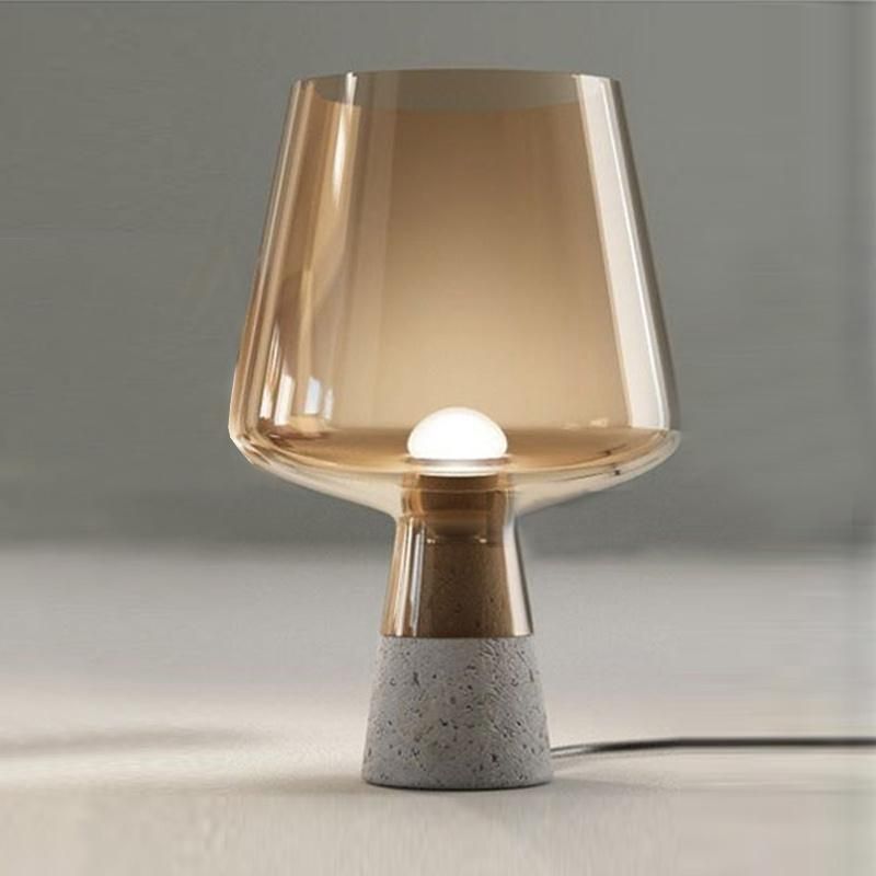 Reading Room LED Glass Mosaic Interior Hotel Decorative Cement Table Lighting Modern Glass Table Lamp for Living Room Bedroom Study Desk Light