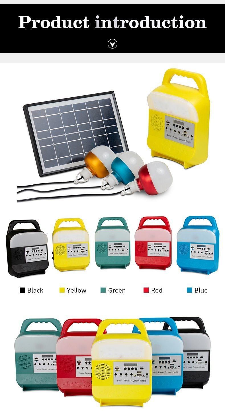 Solar LED Pendant Light New Design Portable Solar LED Lights 15W Solar Lighting System with FM Radio
