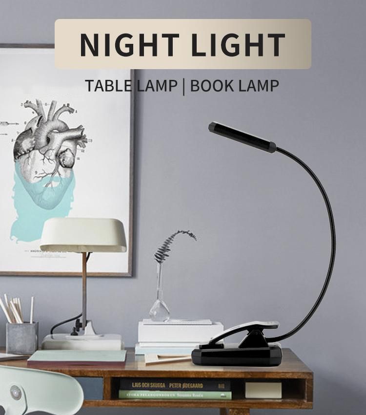 Rechargeable Book Light 3 Modes Bed Lamp Reading Light