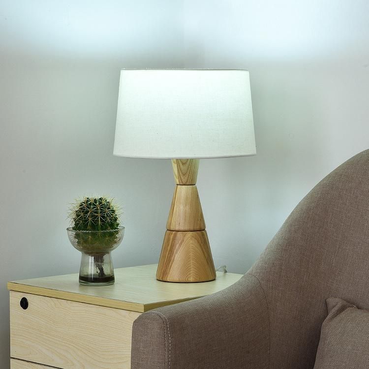 Wood Body and Fabric Shade Table Lamp Simple Floor Lamp