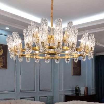 Half Clear Glass Shade Luxury Pendant Light, Fit for Living Room Hotel, Lobby, Dining Room