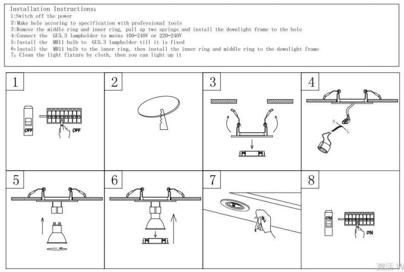 3 Pieces Patent Design GU10 Aluminum Square Ceiling Fixture IP20