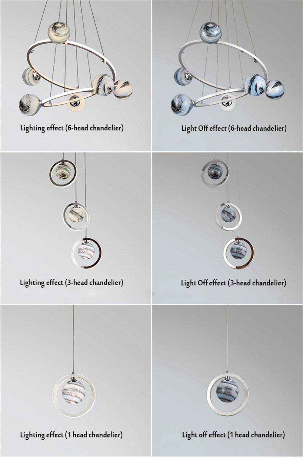 Modern Simple Wandering Earth Chandeliers Starry Sky Art Restaurant Children′ S Room Drop Light Double Kitchen Hanging Lamps