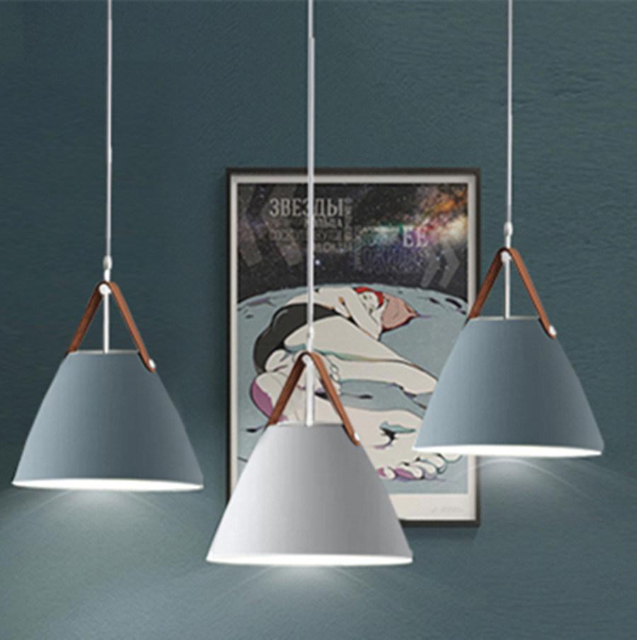 Nordic Black Pendant Light for Living Room Von Modern Strapped Metal Cone Shaped Pendant Light (WH-AP-309)