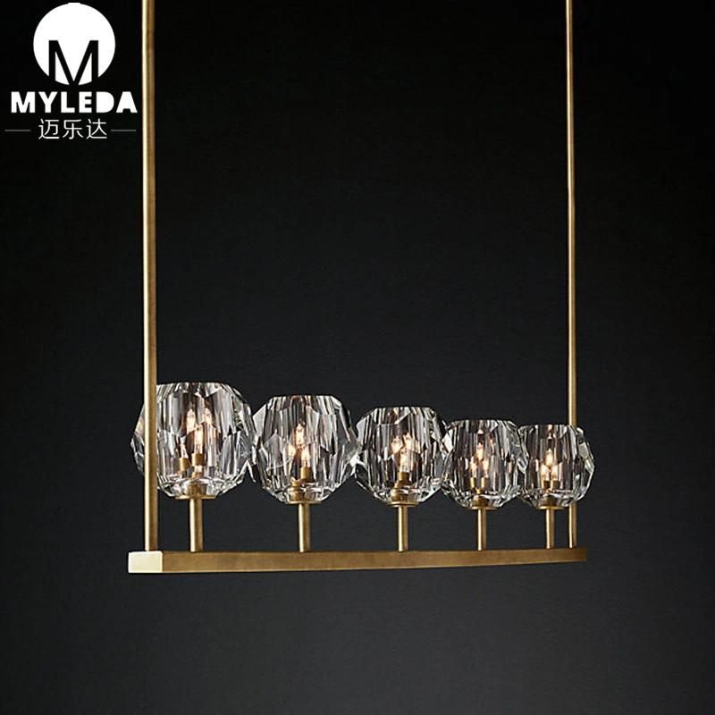 European Modern Living Room Glass Crystal LED Pendant Lamp