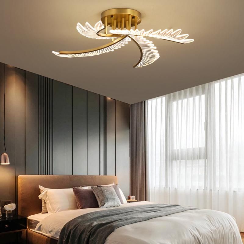 Modern Simple Ceiling Light Luxury Creative Copper Bedroom Light Warm Romantic Nordic Lamp