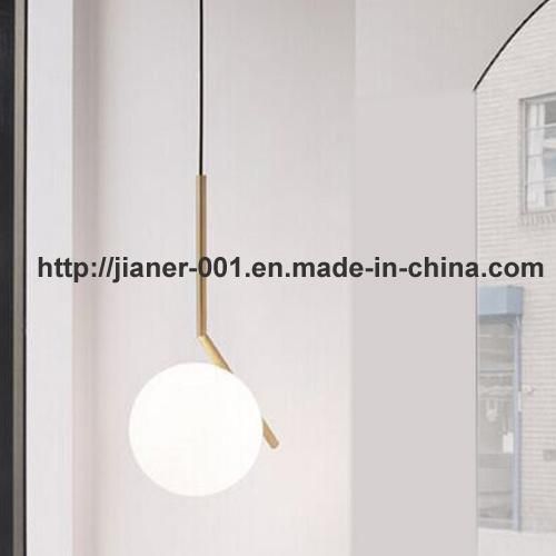 Simple and Fashion Bedroom Modern Glass Ceiling Lamp Lighting in Gold Color