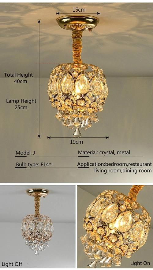 Modern Crystal LED Ceiling Light 5W 10W AC90-260V for Aisle Corridor Decoration