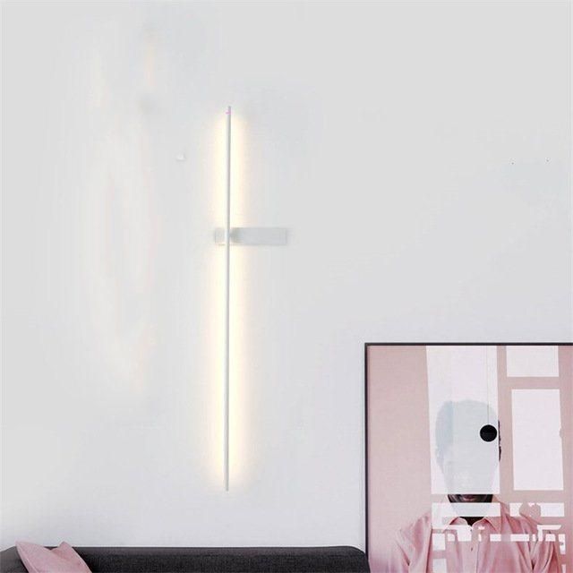 Nordic Designer Minimalist Long Strip Wall Lamp Living Room Hallway Art Creative Iron Line Wall Lights Bedroom Bathroom Lights