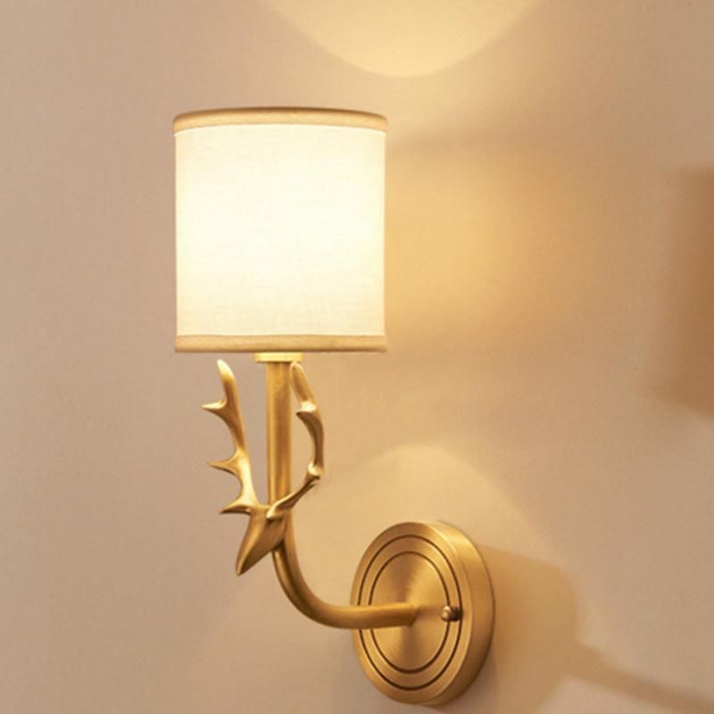 American All Copper Deer Head Wall Lamp European Living Room Deer Wall Lamp (WH-OR-106)